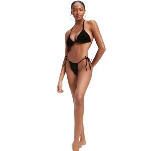 Good AMERICAN ALWAYS FITS TINY TIES BIKINI TOP, SIZE 00/0